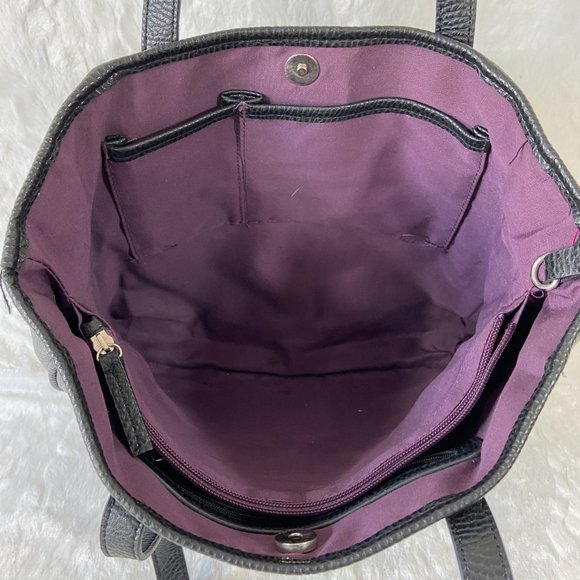 Chaps Pebble Gunmetal texture Shoulder Bag soft Classic Look - Picture 5 of 10